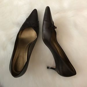 Brown Kitten Heels with Tassels